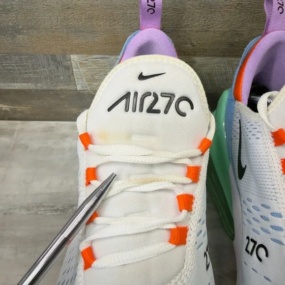 Nike Air Max 270 Mens Size 12.5 White Multi-Color Running Shoes DX2347-100 - Picture 5 of 11